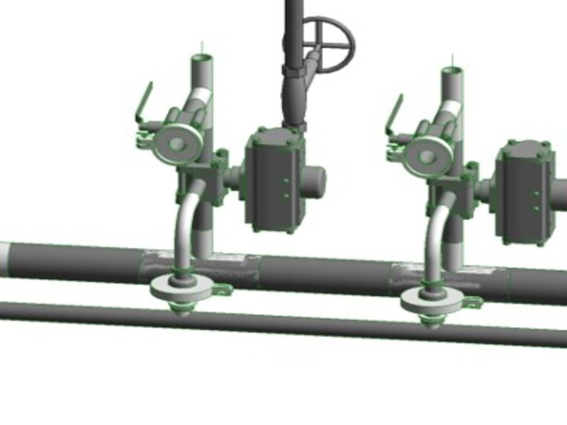 BFS Line 24 Valve Assembly Before Revit BIM Modeling - Initial Model missing branch lines and flexible hoses